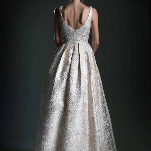 V-Neck A-Line Shape Prom Dress CD5125 - Picture 3 of 4